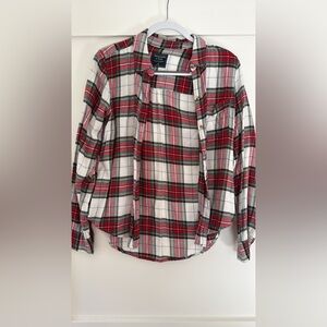 Abercrombie & Fitch Red and White Plaid Shirt